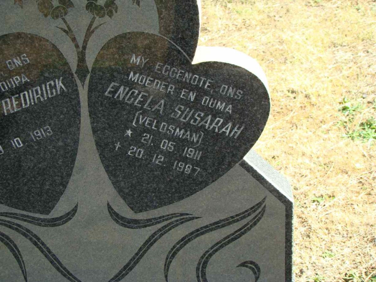 ASWEGEN Engela Susarah, van nee VELDSMAN 1911-1987