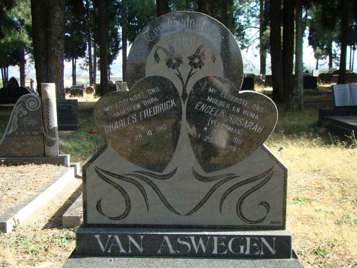 ASWEGEN Charles Fredirick, van 1913- &amp; Engela Susarah VELDSMAN 1911-1987