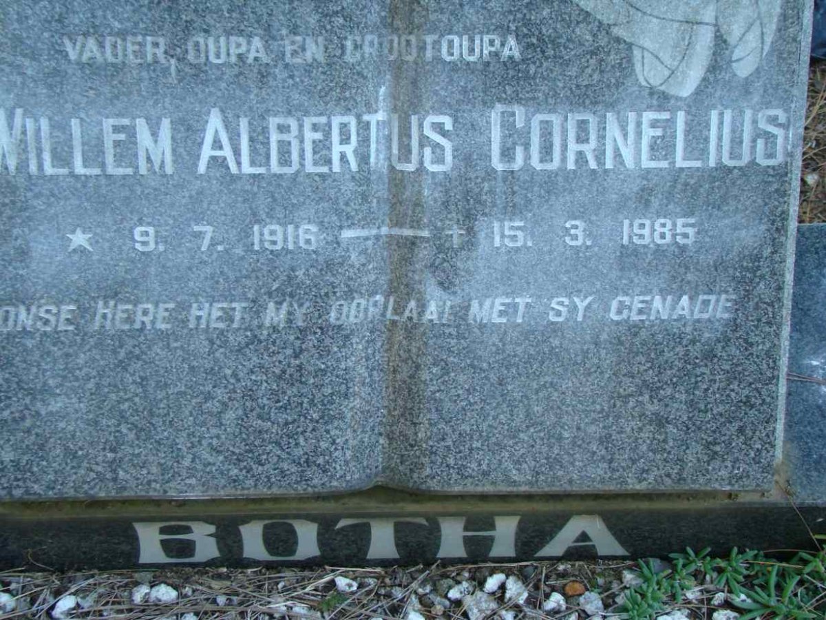 BOTHA Willem Albertus Cornelius 1916-1985