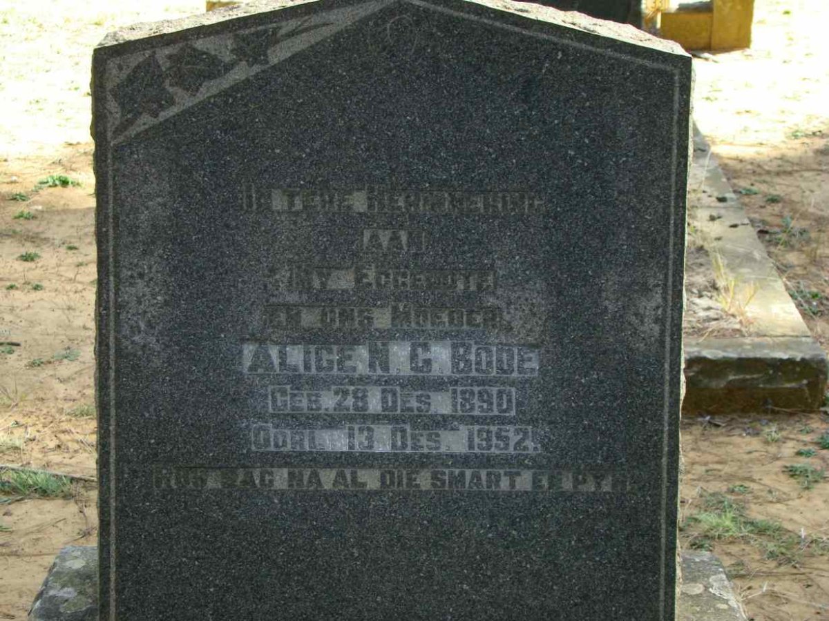 BODE Alice N.C. 1890-1952