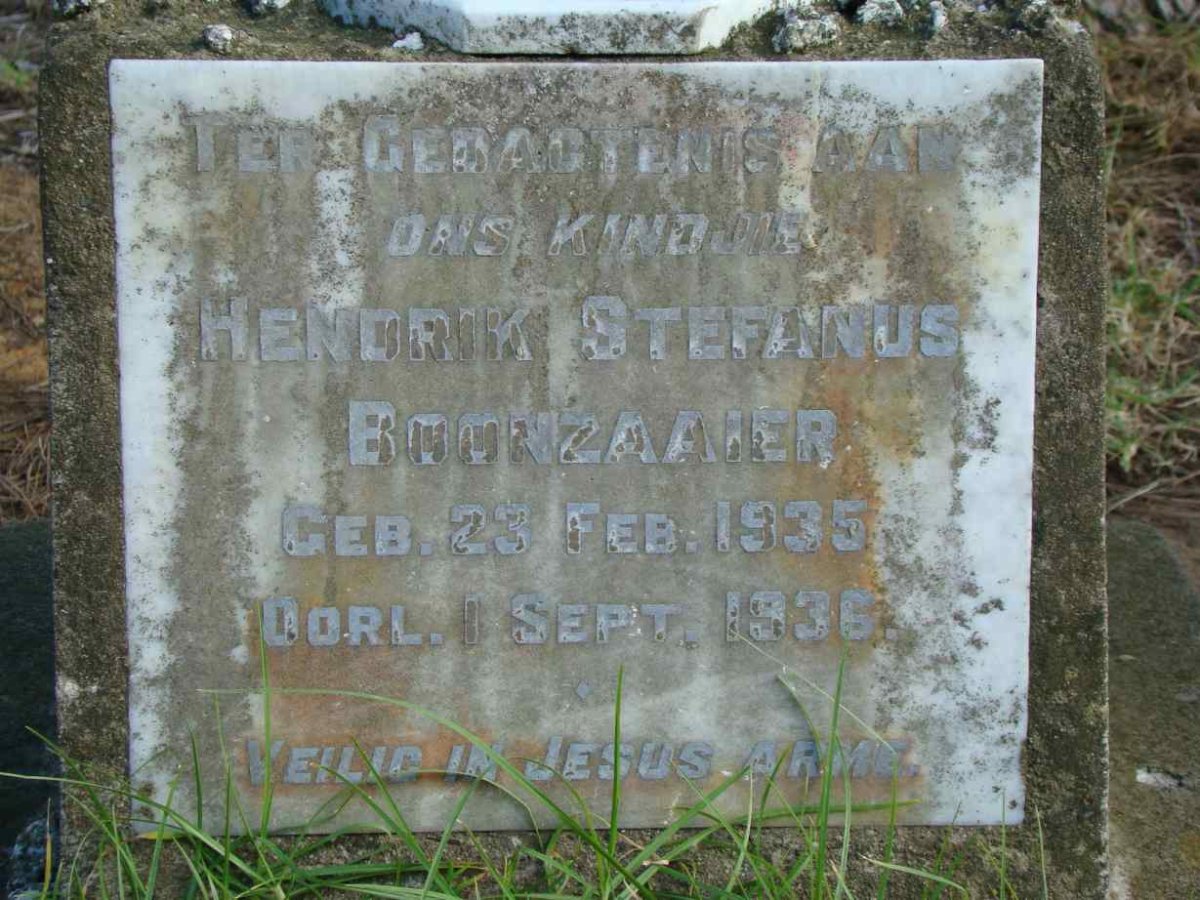 BOONZAAIER Hendrik Stefanus 1935-1936