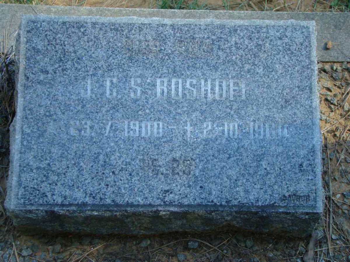 BOSHOFF J.C.S. 1900-1960