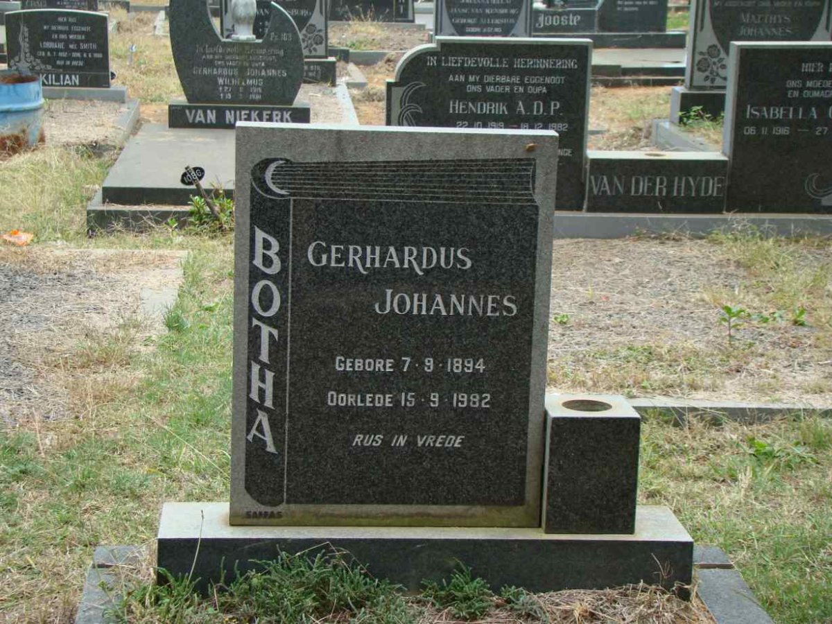 BOTHA Gerhardus Johannes 1894-1982
