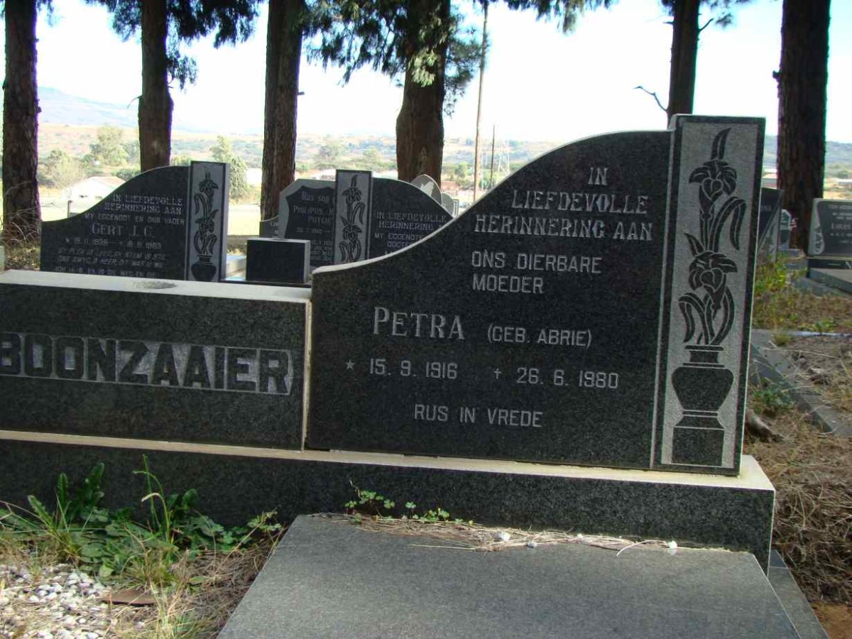 BOONZAAIER Petra nee ABRIE 1916-1980