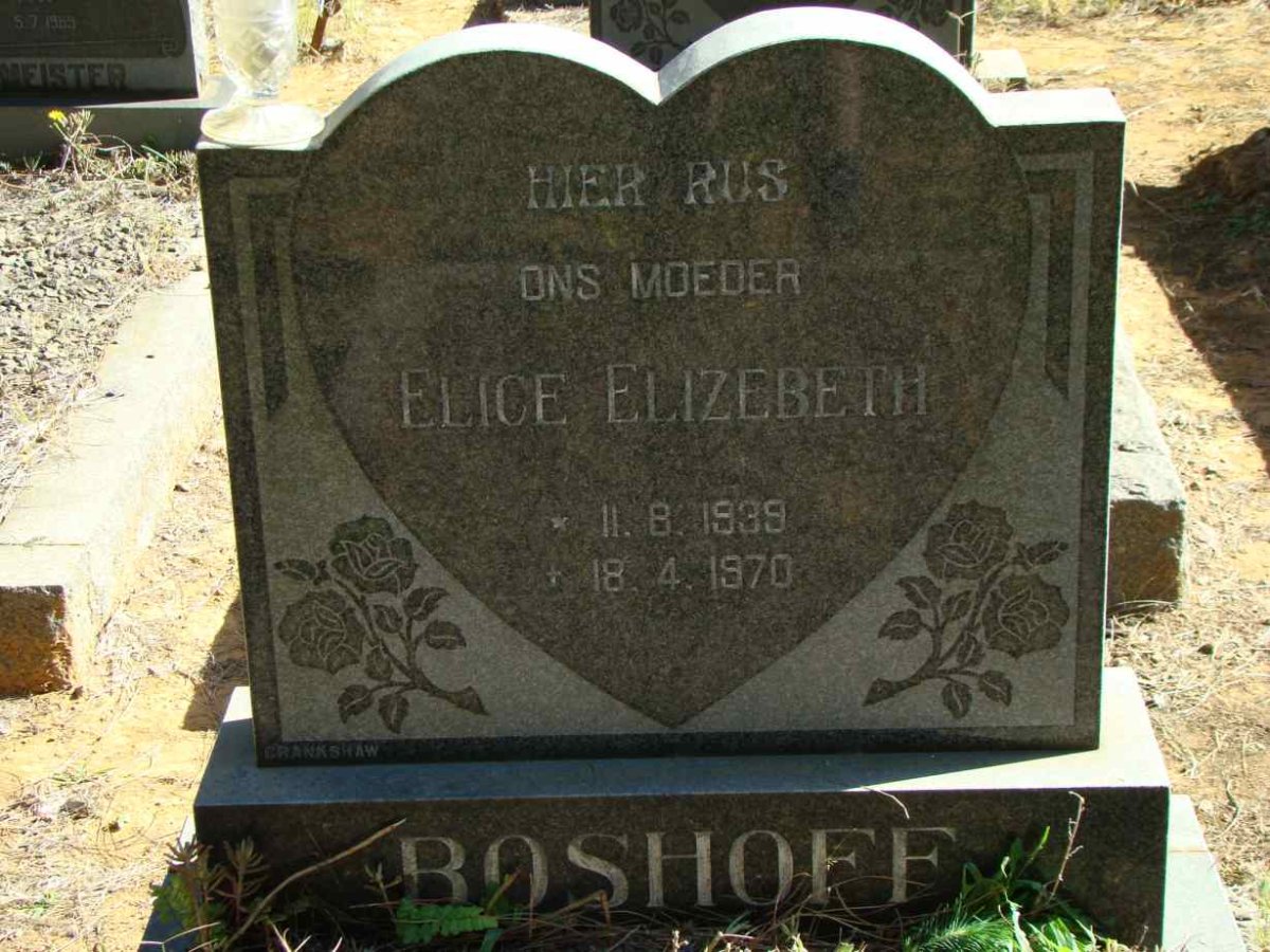 BOSHOFF Elice Elizabeth 1939-1970