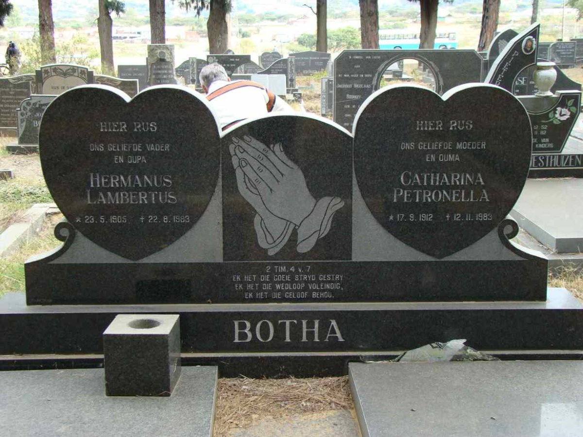 BOTHA Hermanus Lambertus 1905-1983 &amp; Catharina Petronella 1912-1983