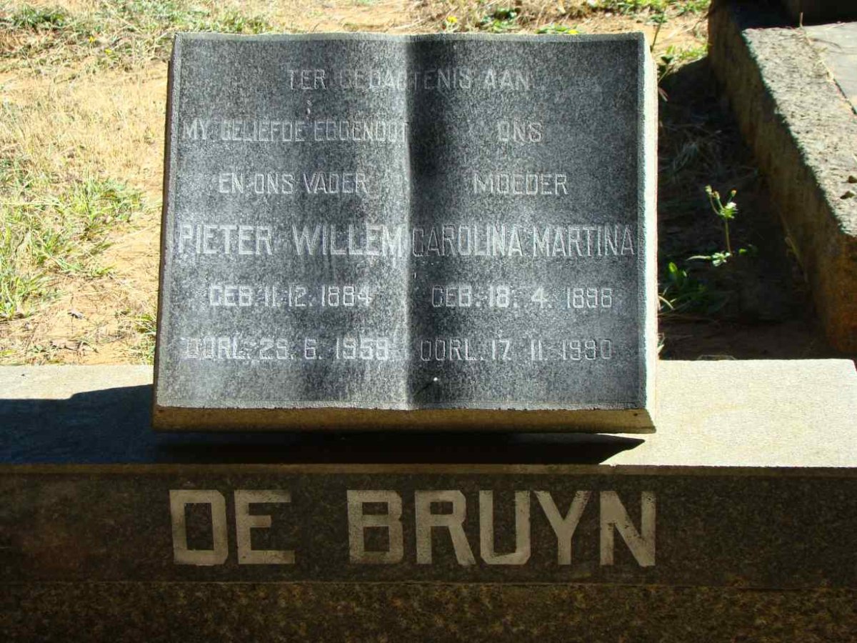 BRUYN Pieter Willem, de 1884-1958 &amp; Carolina Martina 1898-1990