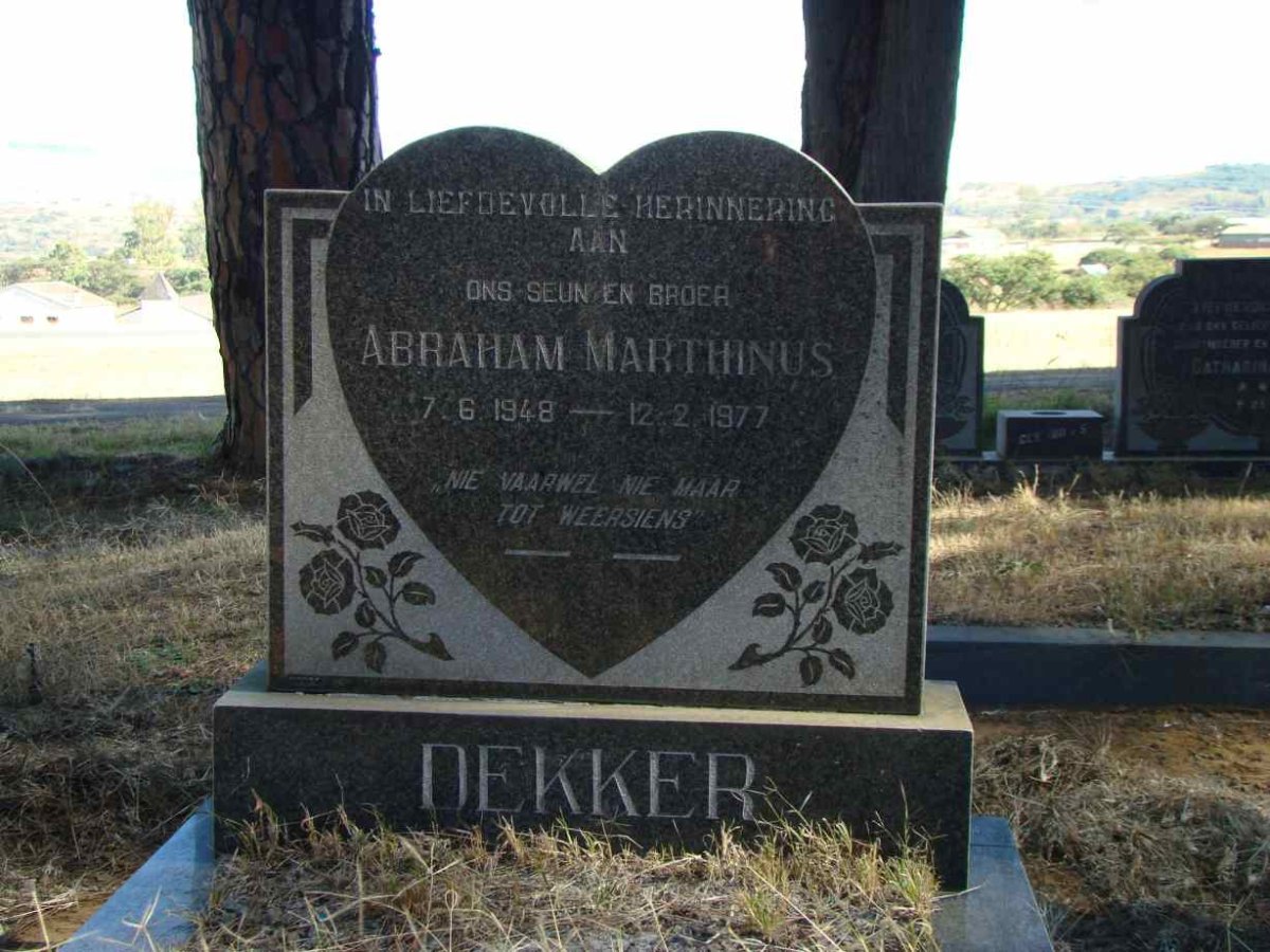 DEKKER Abraham Marthinus 1948-1977