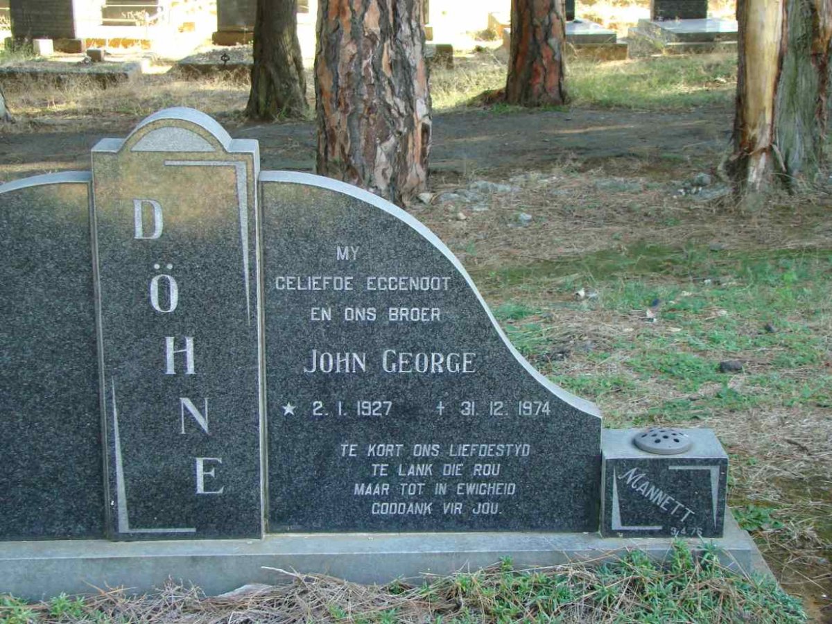 DOHNE John George 1927-1974