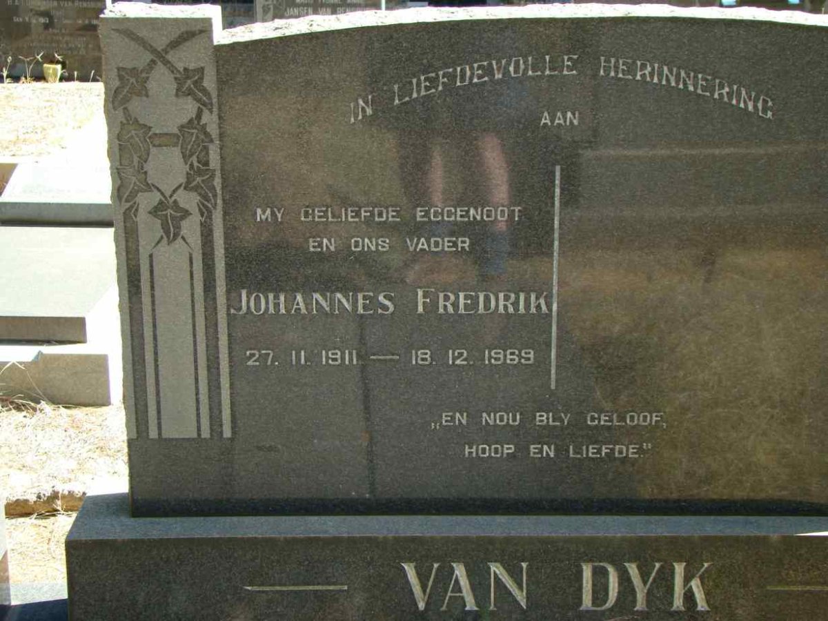 DYK Johannes Fredrik, van 1911-1969