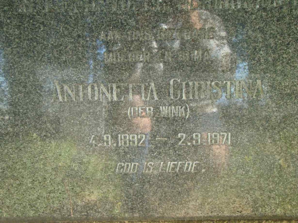 FERREIRA Antonetta Christina nee WINK 1892-1971
