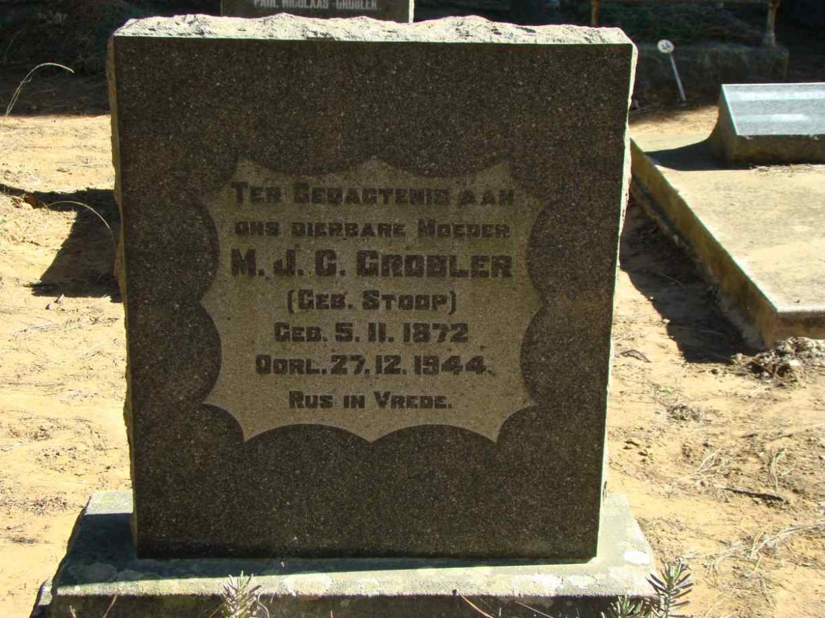 GROBLER M.J.C. nee STOOP 1872-1944