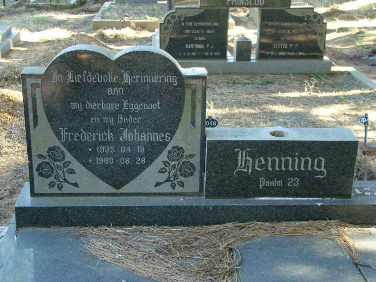 HENNING Frederick Johannes 1935-1980