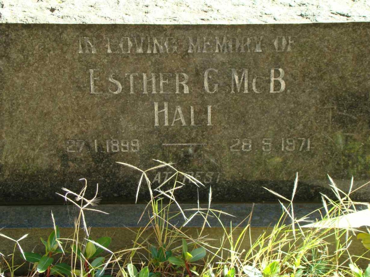 HALL Esther G. McB. 1899-1971
