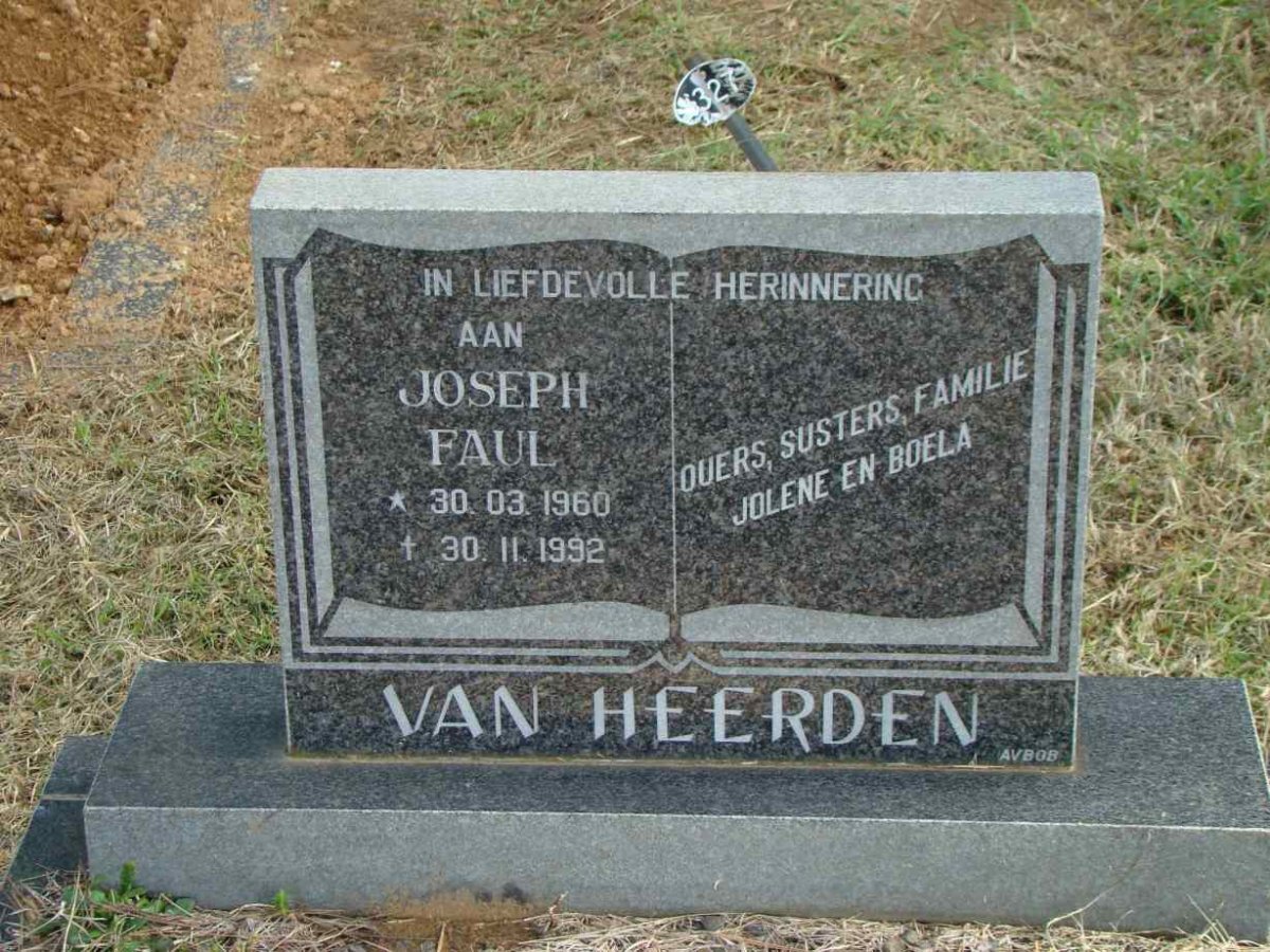 HEERDEN Joseph Faul, van 1960-1992