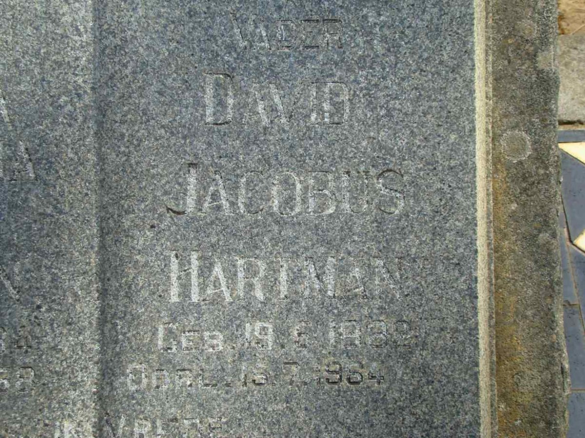 HARTMAN David Jacobus 1932-1964