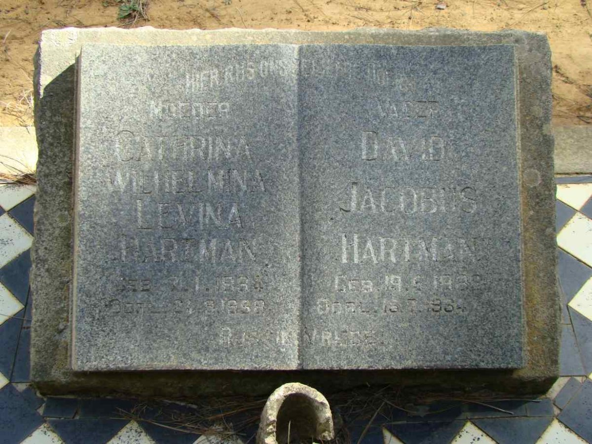 HARTMAN David Jacobus 1932-1964 &amp; Cathrina Wilhelmina Levina 1884-1958