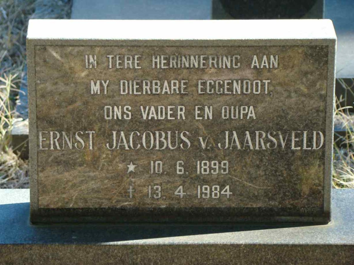 JAARSVELD Ernst Jacobus, van 1899-1984