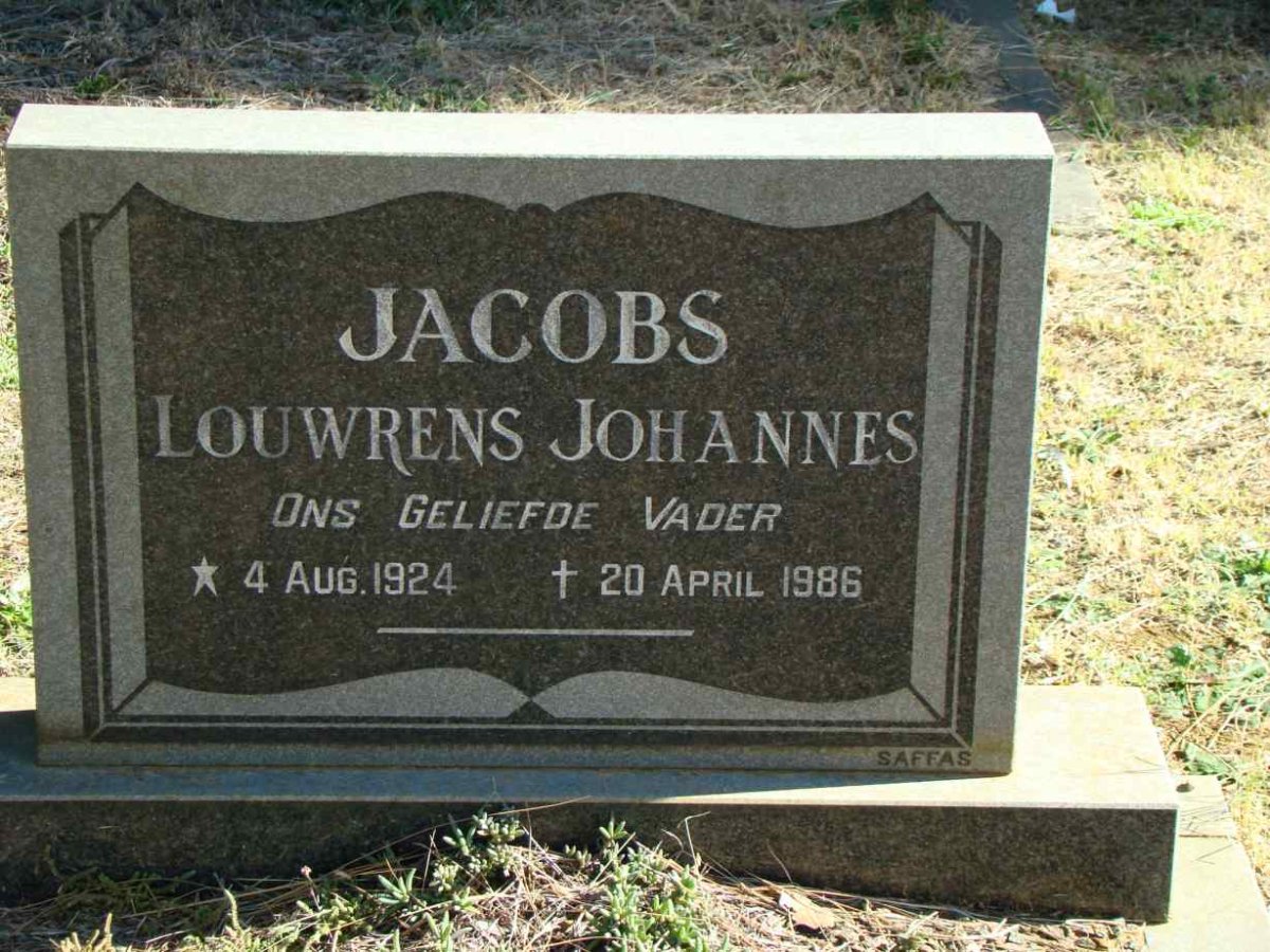 JACOBS Louwrens Johannes 1924-1986
