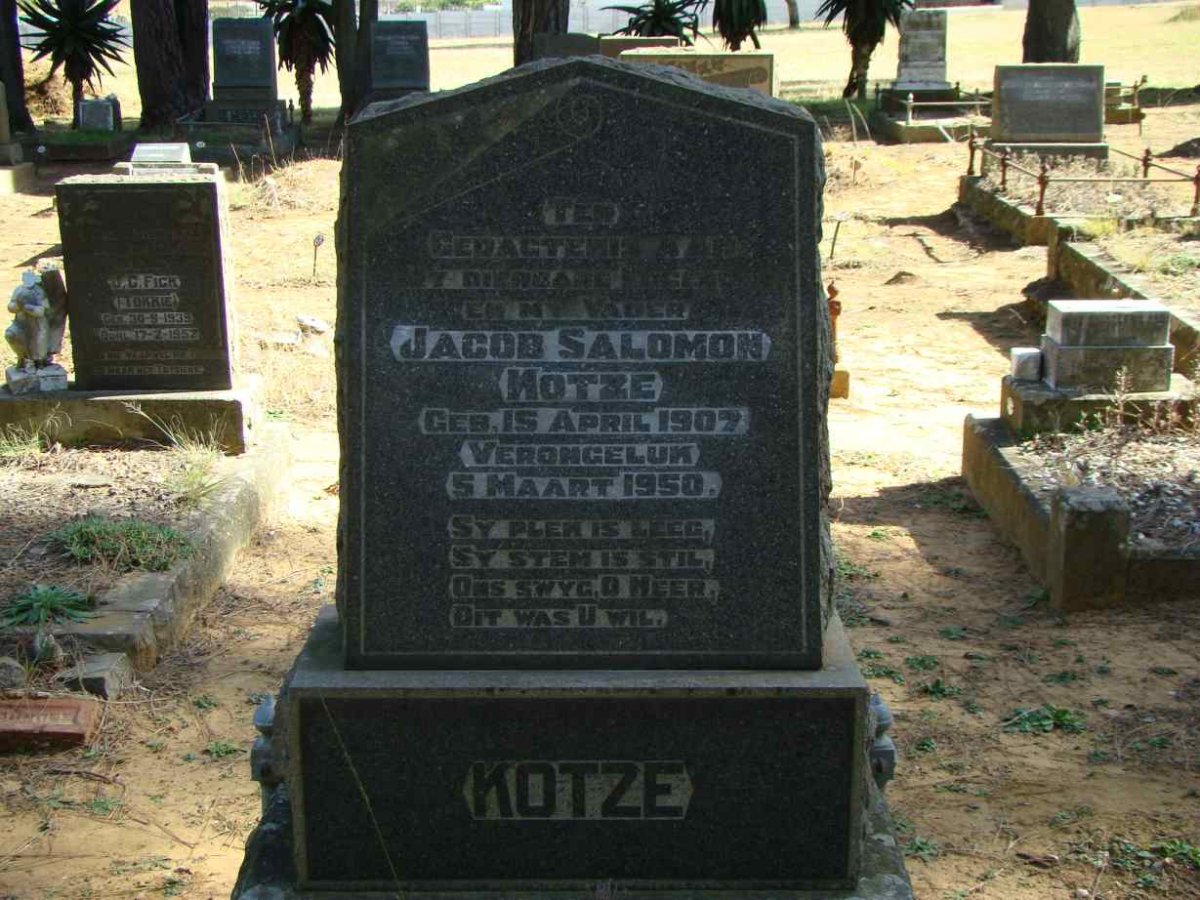 KOTZE Jacob Salomon 1907-1950