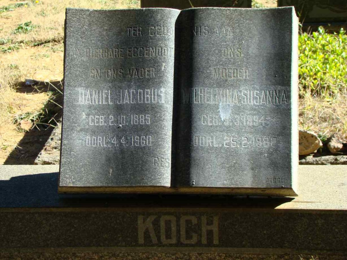 KOCH Daniel Jacobus 1885-1960 &amp; Wilhelmina Susanna 1894-1982