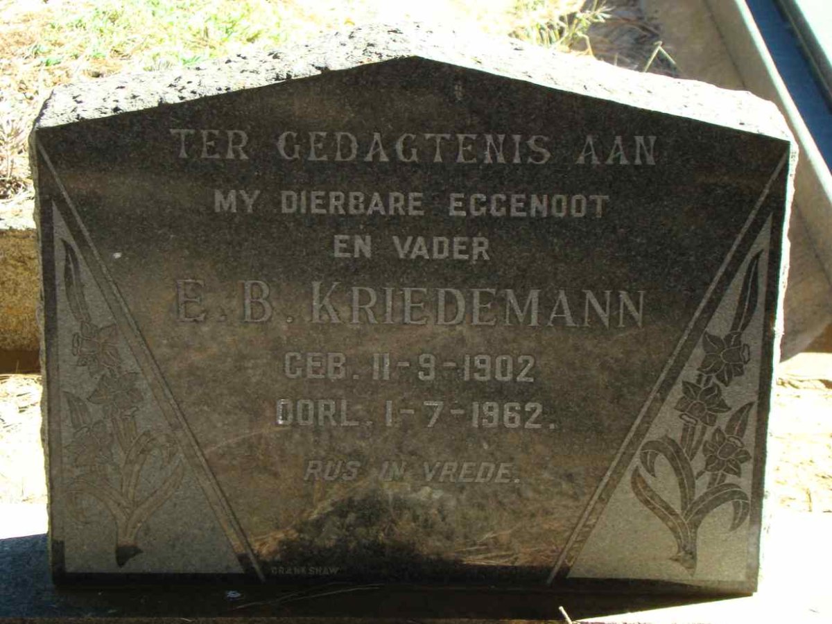 KRIEDEMANN E.B. 1902-1962
