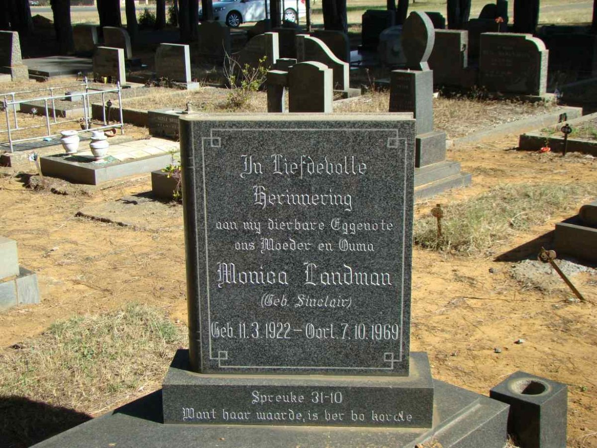 LANDMAN Monica nee SINCLAIR 1922-1969