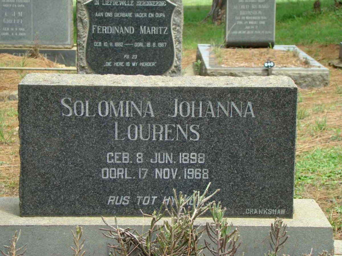 LOURENS Solomina Johanna 1898-1968