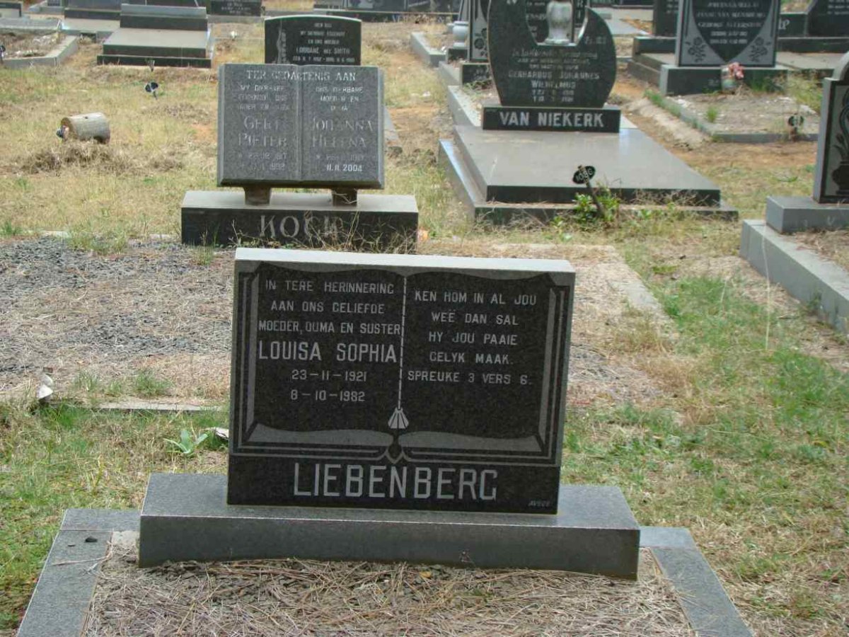 LIEBENBERG Louisa Sophia 1921-1982