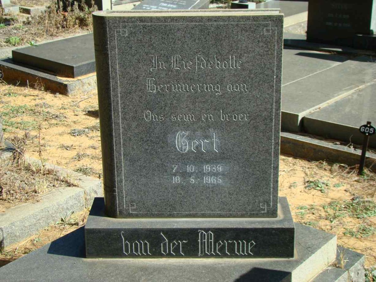 MERWE Gert, van der 1939-1965