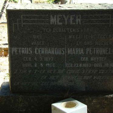 MEYER Petrus Gerhardus 1877-1966 &amp; Maria Petronella HUYSER 1883-1961