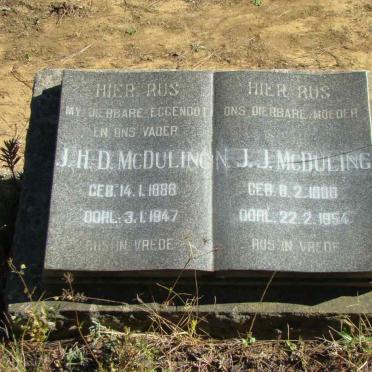 McDULING J.H.D. 1888-1947 &amp; N.J.J. 1888-1954