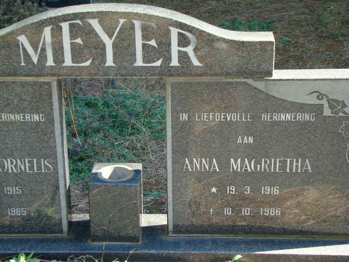 MEYER Anna Magrietha 1916-1986