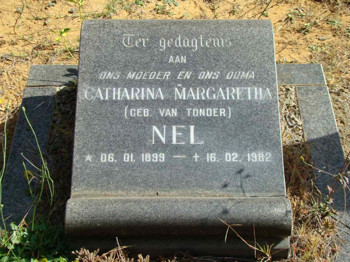 NEL Catharina Margaretha nee VAN TONDER 1899-1982