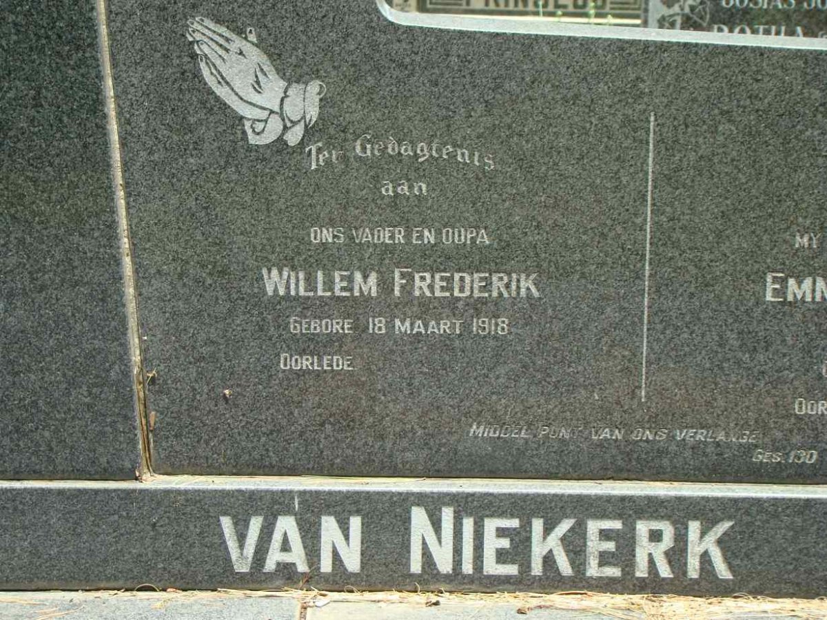NIEKERK Willem Frederik, van 1918-