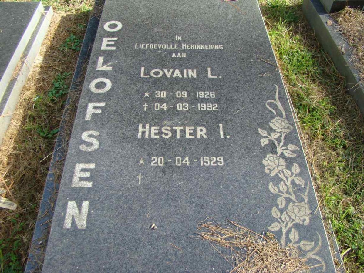 OELOFSEN Lovain L. 1926-1992 &amp; Hester I. 1929-