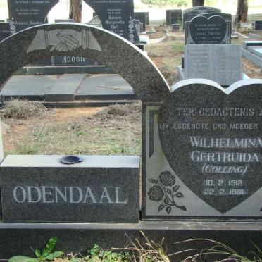 ODENDAAL Wilhelmina Gertruida nee COLLING 1912-1981
