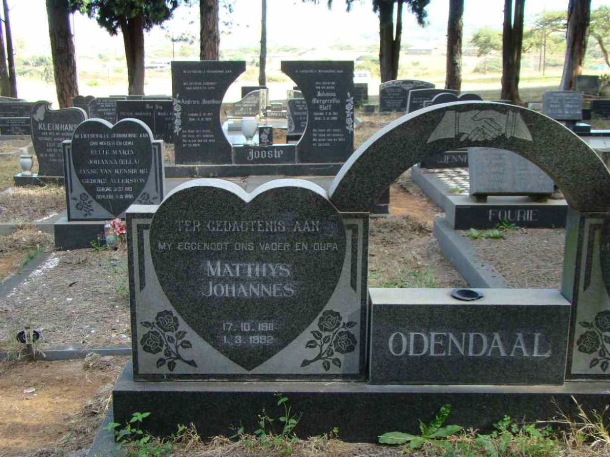ODENDAAL Matthys Johannes 1911-1982