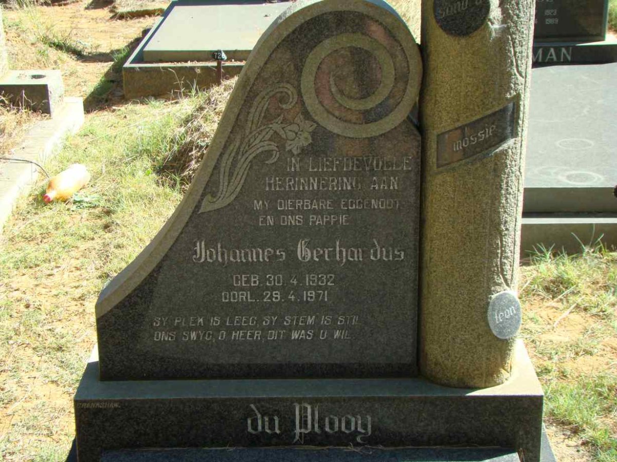 PLOOY Johannes Gerhardus, du 1932-1971