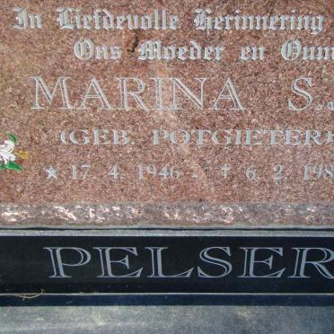 PELSER Marina S.J. nee POTGIETER 1946-1989