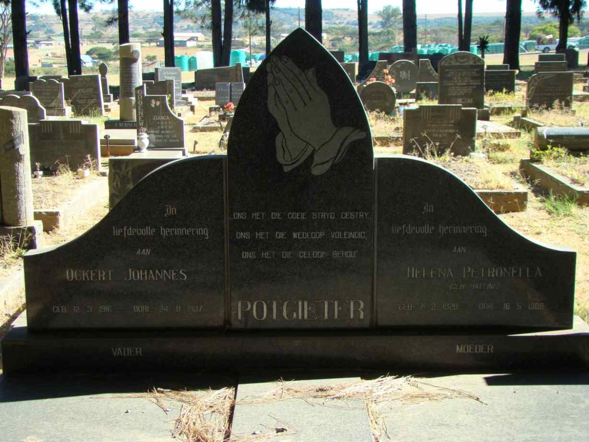 POTGIETER Ockert Johannes 1916-1987 &amp; Helena Petronella HATTING 1920-1988