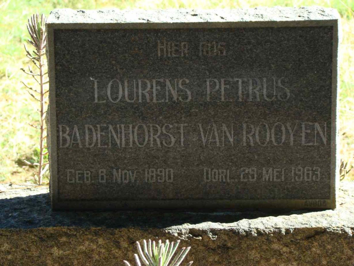 ROOYEN Lourens Petrus Badenhorst, van 1890-1963