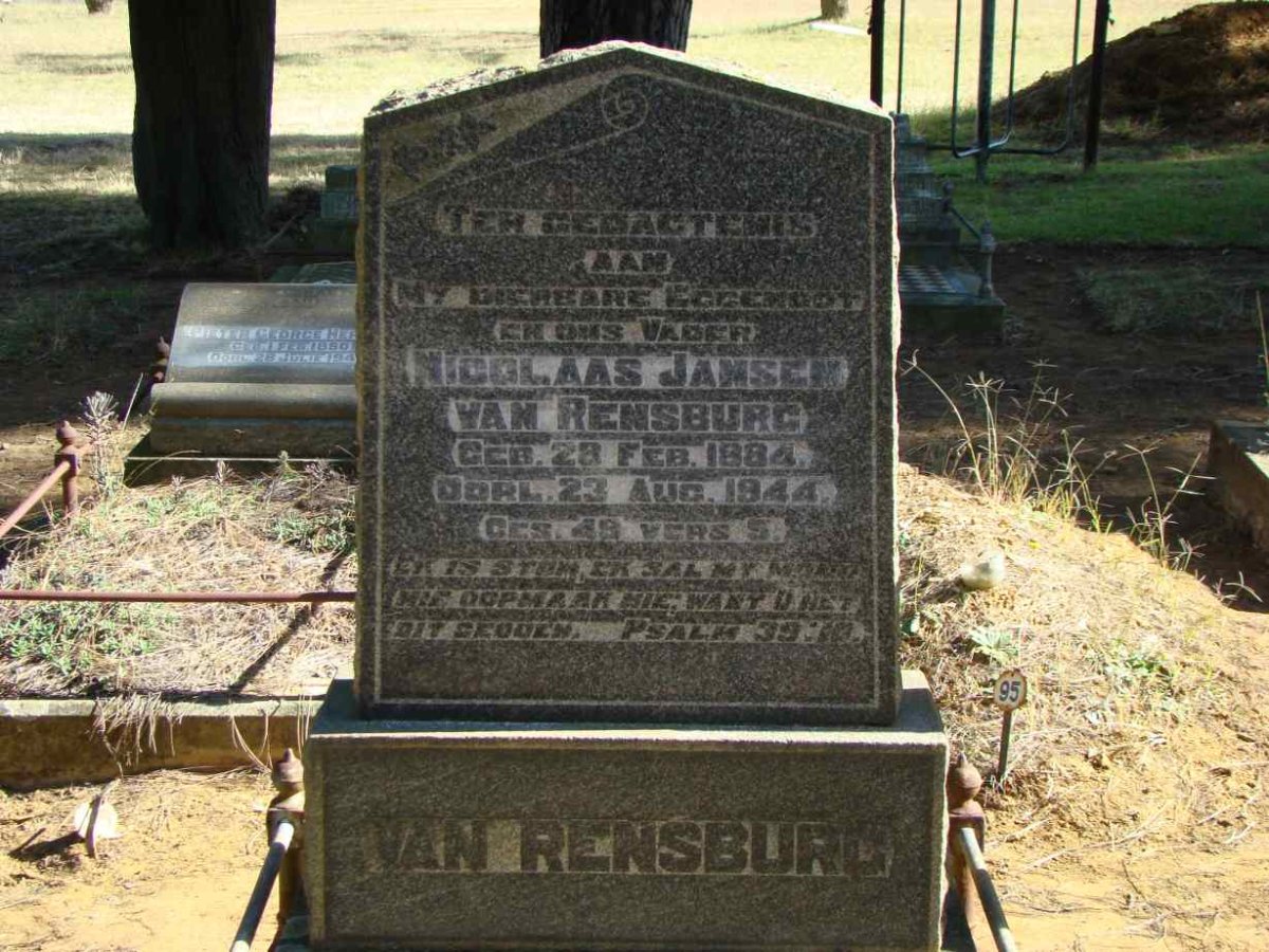 RENSBURG Nicolaas, Jansen van 1884-1944