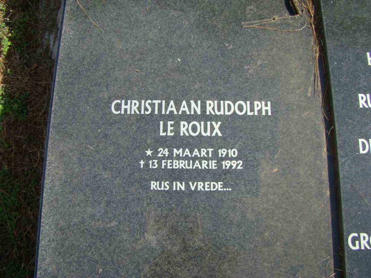 ROUX Christiaan Rudolph, le 1910-1992