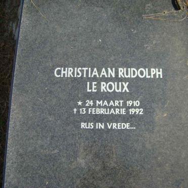 ROUX Christiaan Rudolph, le 1910-1992 &amp; Hermina Jacoba Aletta 1922-2007 