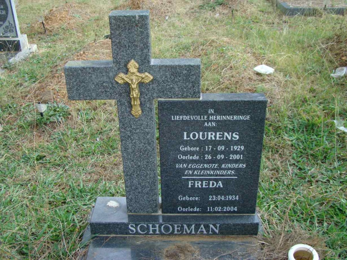 SCHOEMAN Lourens 1929-2001 &amp; Freda 1934-2004