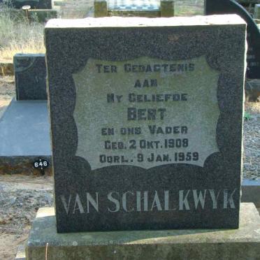 SCHALKWYK Bert, van 1908-1959