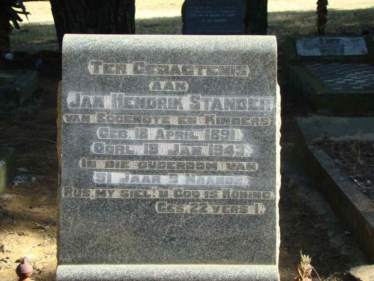 STANDER Jan Hendrik 1891-1943
