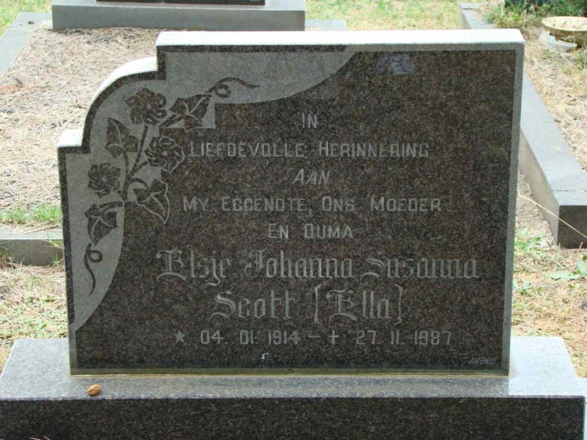 SCOTT Elsie Johanna Susanna 1914-1987