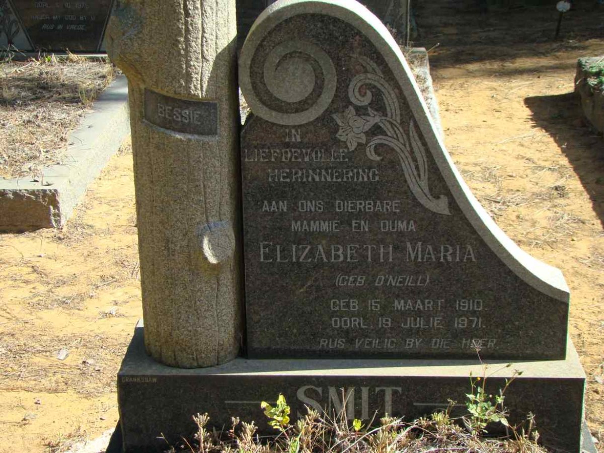 SMIT Elizabeth Maria nee O'NEILL 1910-1971